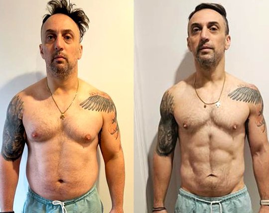 Theo Karabetsos before and after transformation